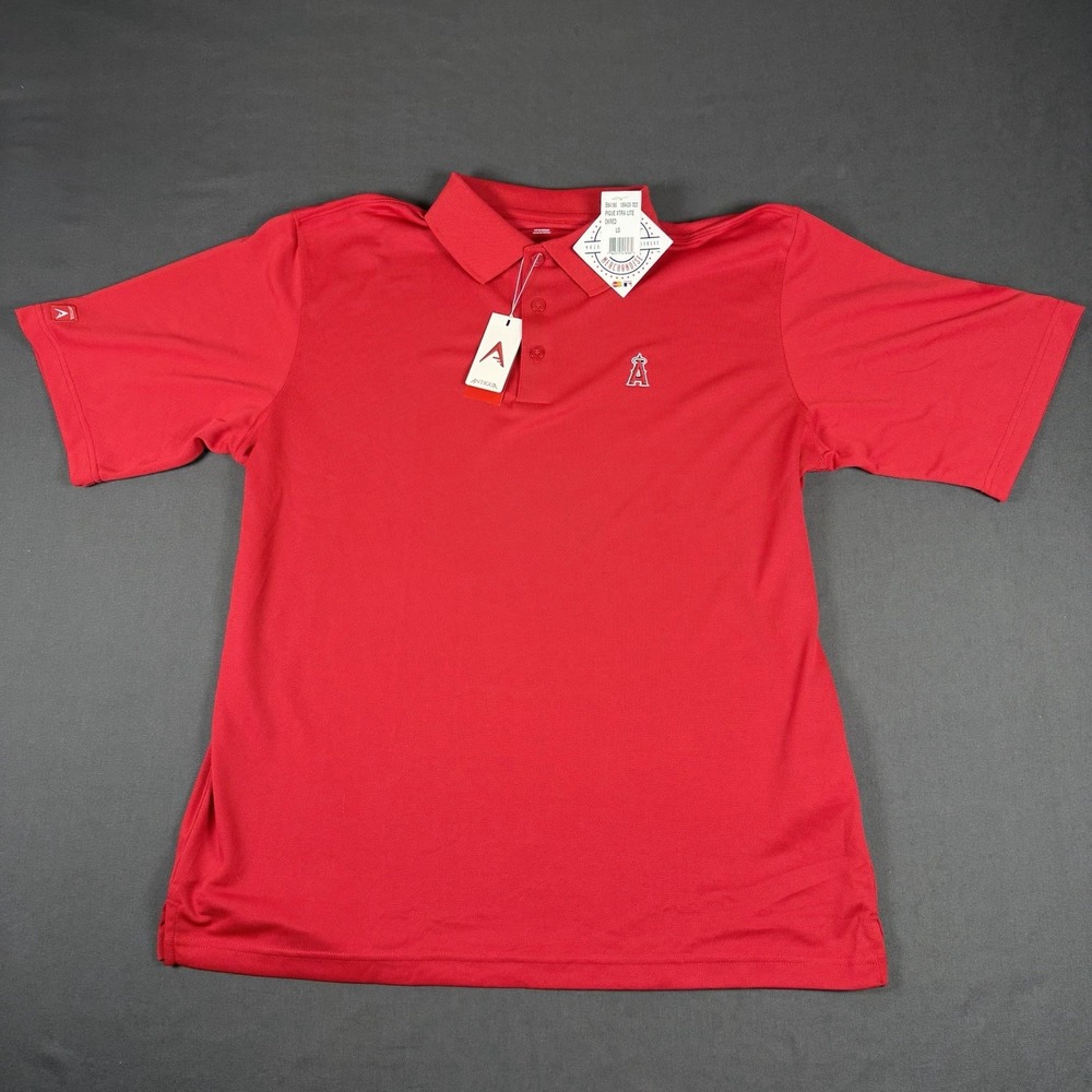 Antigua Men's Polo Shirt-LA Anaheim Angels-MLB-New-Size Large-Baseball-SS-NWT